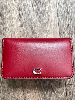 Coach red essentials slim card case wallet